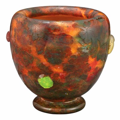 Lot 625 - Daum Acid Etched, Enameled and Applied Glass...