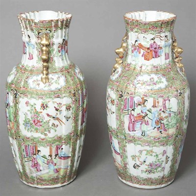 Lot 520 - Pair of Chinese Rose Medallion Porcelain Vases...