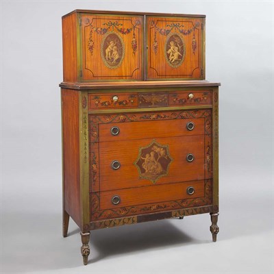 Lot 819 - Edwardian Style Painted Mahogany Chest of...
