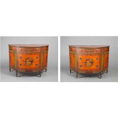 Lot 820 - Pair of Edwardian Painted and Dark Stained...