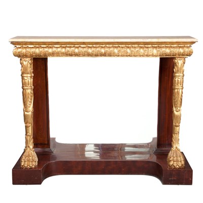Lot 115 - Empire Style Marble Top Mirror Back Gilt...