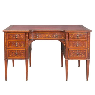 Lot 267 - George III Style Inlaid Mahogany Desk Height...
