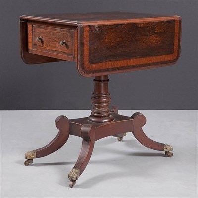 Lot 459 - Classical Style Mahogany Drop-Leaf Work Table...