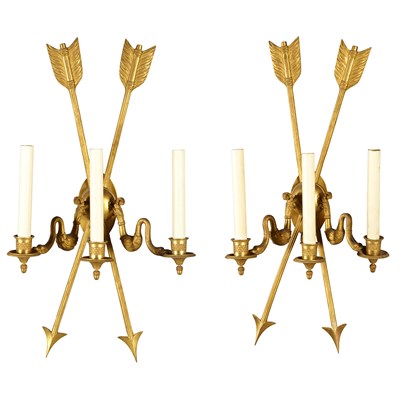 Lot 389 - Set of Four Empire Style Gilt-Bronze...