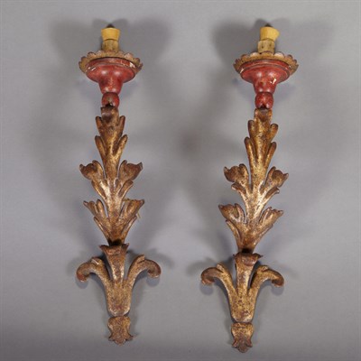 Lot 341 - Pair of Italian Tole Painted Single-Light...