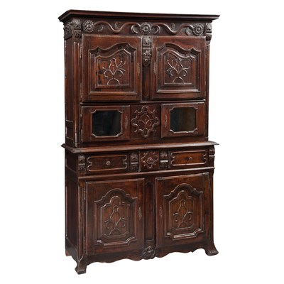 Lot 366 - Louis XV Walnut Buffet a Deux Corps Height 7...