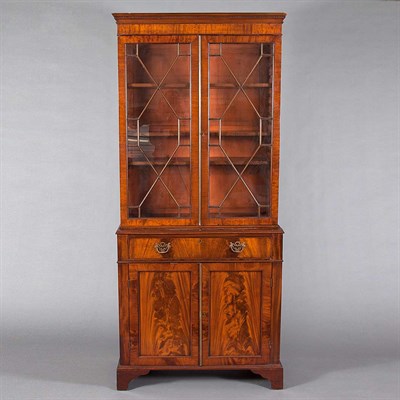 Lot 401 - George III Style Mahogany Secretaire Bookcase...