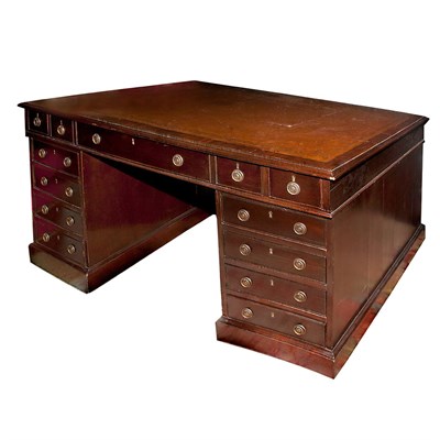 Lot 250 - Georgian Style Leather Inset Mahogany...