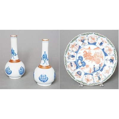 Lot 572 - Chinese Imari Porcelain Charger; Together with...