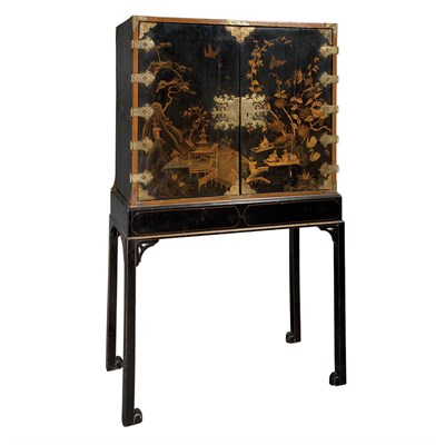 Lot 327 - Chinese Export Gilt-Metal Mounted Black...