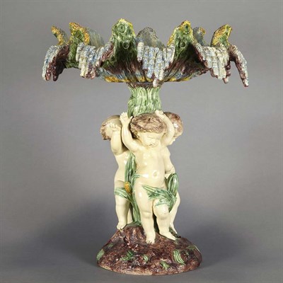 Lot 342 - Majolica Figural Centerpiece In the form of...
