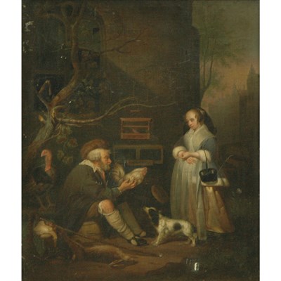Lot 7 - After Gabriel Metsu A Lady Buying a Chicken...