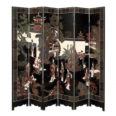 Lot 394 - Chinese Coromandel Six-Panel Screen Height 6...