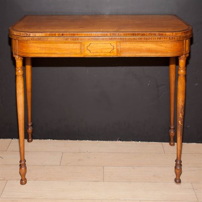 Lot 595 - George III Style Satinwood Fold-Over Games...