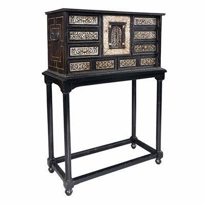 Lot 176 - Italian Bone and Ivory Inlaid Part Ebonized...
