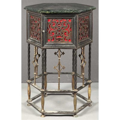 Lot 80 - Art Deco Style Iron Humidor The hexagonal...