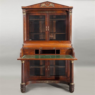 Lot 221 - Empire Style Mahogany Secretary The triangular...