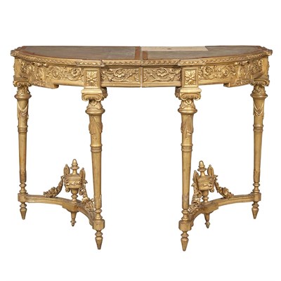 Lot 433 - Louis XVI Style Gilt-Wood Console The D-shaped...