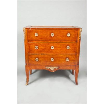 Lot 434 - Louis XVI Style Gilt-Bronze Mounted Inlaid...
