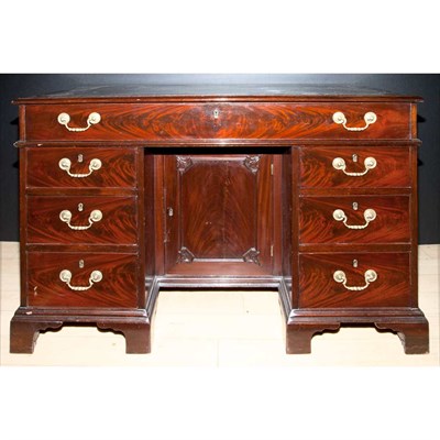 Lot 427 - George III Style Mahogany Pedestal Desk Height...