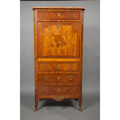 Lot 251 - Louis XVI Style Gilt-Bronze Mounted Marquetry...