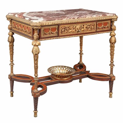 Lot 320 - Louis XVI Style Gilt-Bronze Mounted Mahogany...