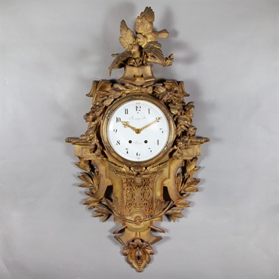 Lot 366 - Louis XVI Style Gilt-Bronze Cartel Clock The...
