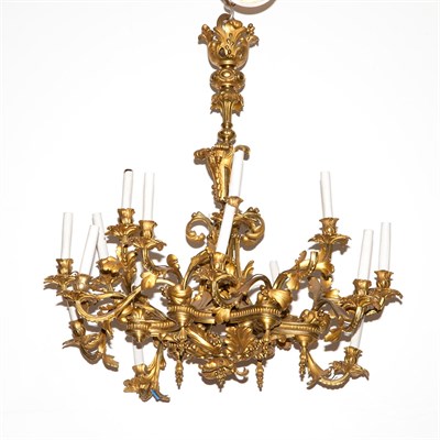 Lot 295 - Louis XV Style Gilt-Metal Eighteen-Light...