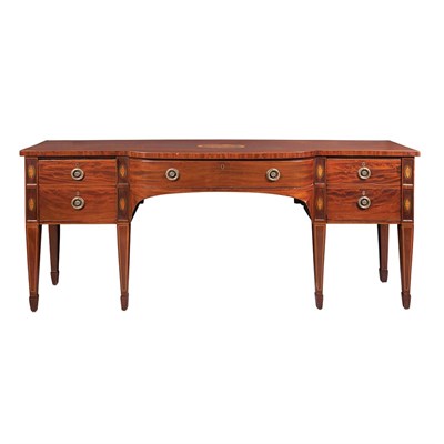 Lot 388 - George III Shoestring and Marquetry Inlaid...