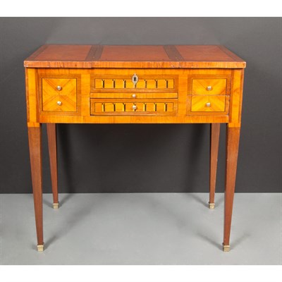 Lot 302 - Louis XVI Style Parquetry Inlaid Walnut...
