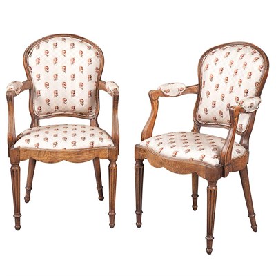 Lot 392 - Pair of George III Walnut Armchairs