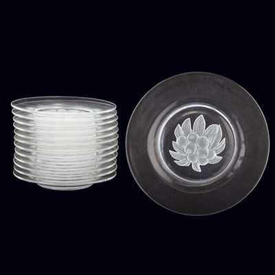 Lot 156 - Set of Twelve Glass Fruit Plates