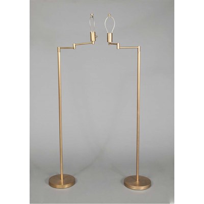 Lot 245 - Pair of Brass Swing Arm Floor Lamps Height 54...