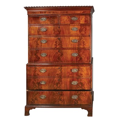 Lot 561 - George III Mahogany Chest on Chest Height 6...