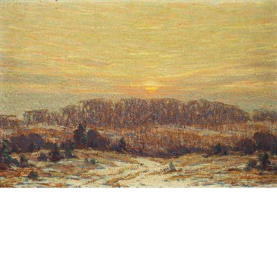 Lot 1086 - Attributed to Leonard Ochtman Early Winter Oil...