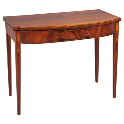Lot 279 - Federal Inlaid Cherry Fold-Over Card Table New...