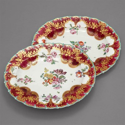 Lot 427 - Pair of Chelsea Style Porcelain Dishes 19th...