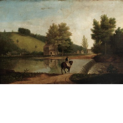 Lot 1039 - Attributed to Thomas Birch Crossing the Ford...