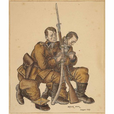 Lot 266 - SZYK, ARTHUR Original drawing depicting two...