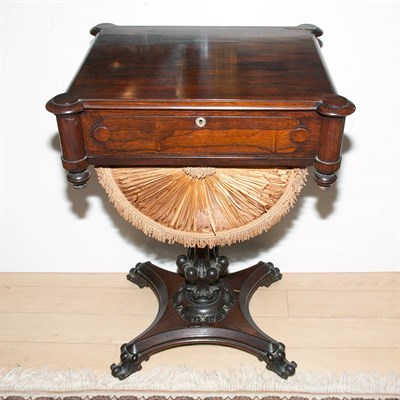 Lot 407 - Victorian Rosewood Sewing Table Height 32...