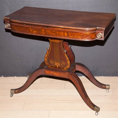 Lot 608 - Regency Mahogany Fold-Over Games Table Height...