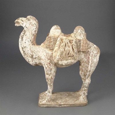 Lot 271 - Chinese Pigment Painted Pottery Bactrian Camel...