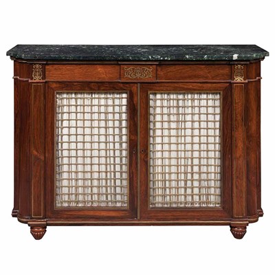 Lot 357 - Regency Gilt-Brass Mounted and Brass Inlaid...