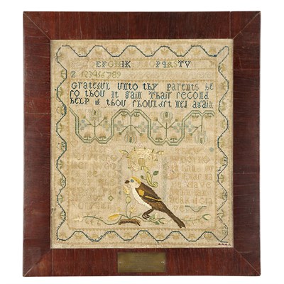 Lot 298 - American Needlework Sampler Worked by Sally...