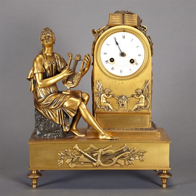 Lot 84 - Empire Style Gilt and Patinated-Bronze Figural...