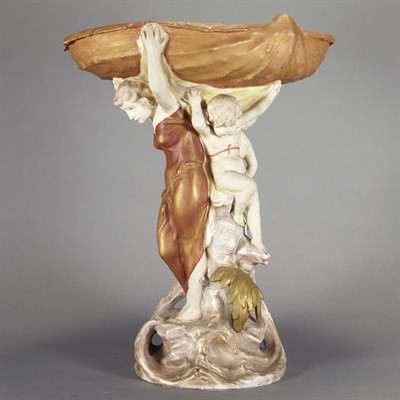 Lot 81 - Royal Dux Figural Centerpiece The standard in...