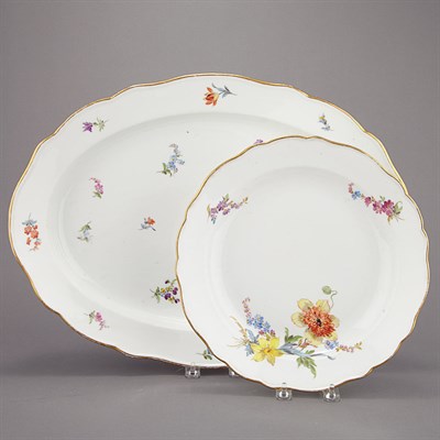 Lot 146 - Meissen Floral Decorated Porcelain Platter...