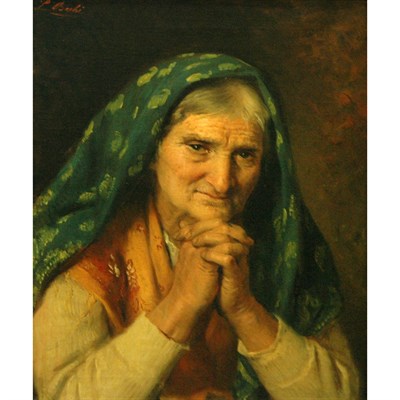 Lot 23 - Luigi Bechi Italian, 1830-1919 Old Woman...