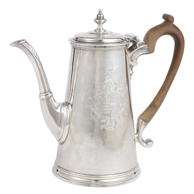 Lot 276 - Irish Silver Coffee Pot 18th Century Of...