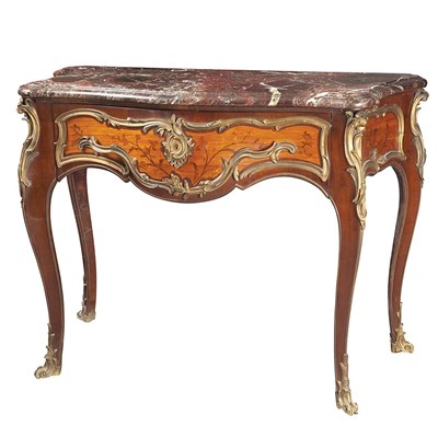 Lot 130 - Louis XV Style Gilt-Bronze Mounted Marquetry...
